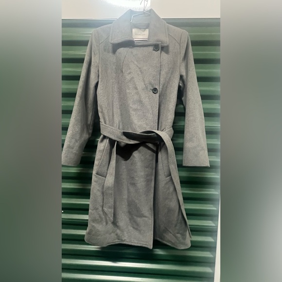 Everlane Charcoal Belted Coat Size Small - Picture 8 of 9
